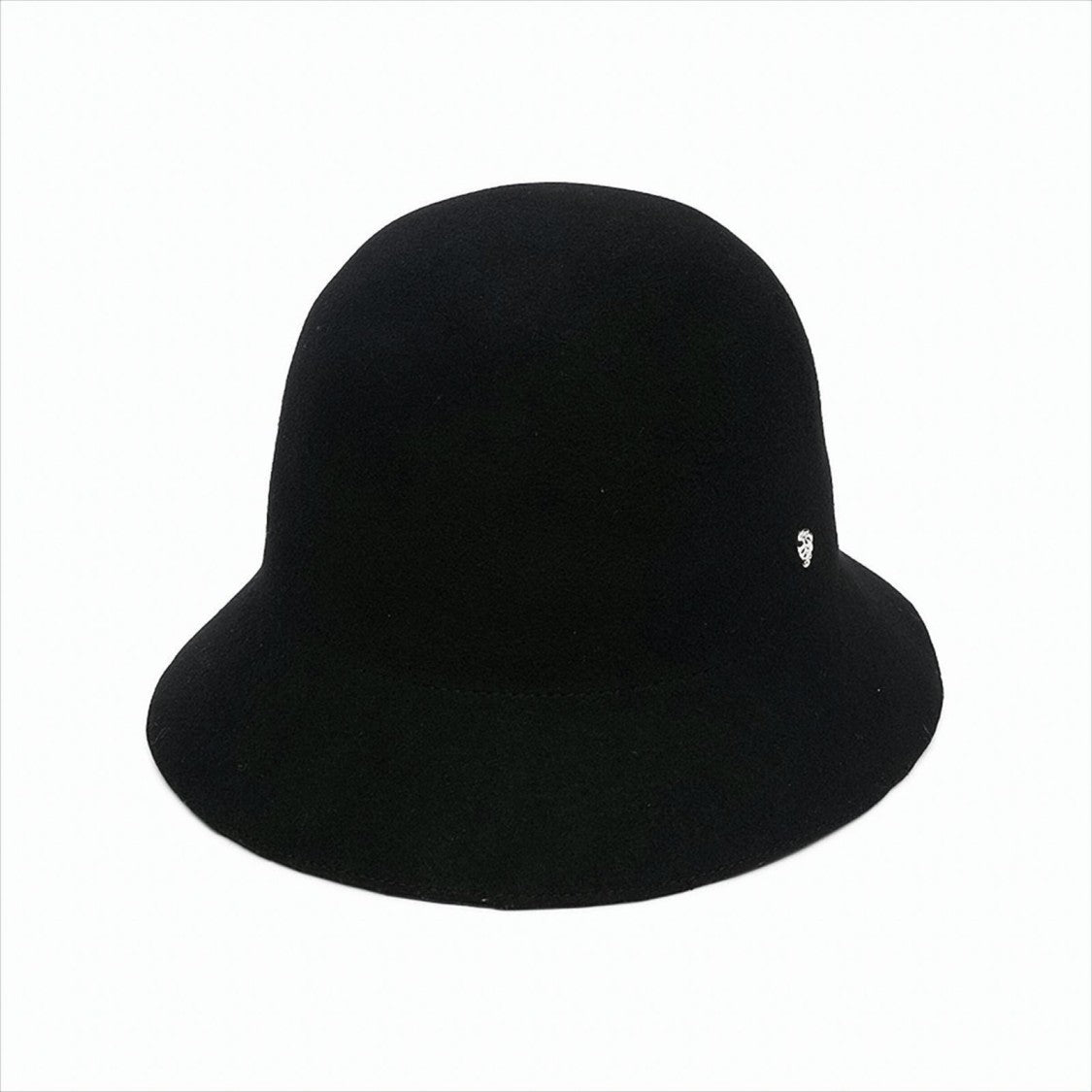 Helen Kaminski Classic Black Wool Felt Cloche Hat