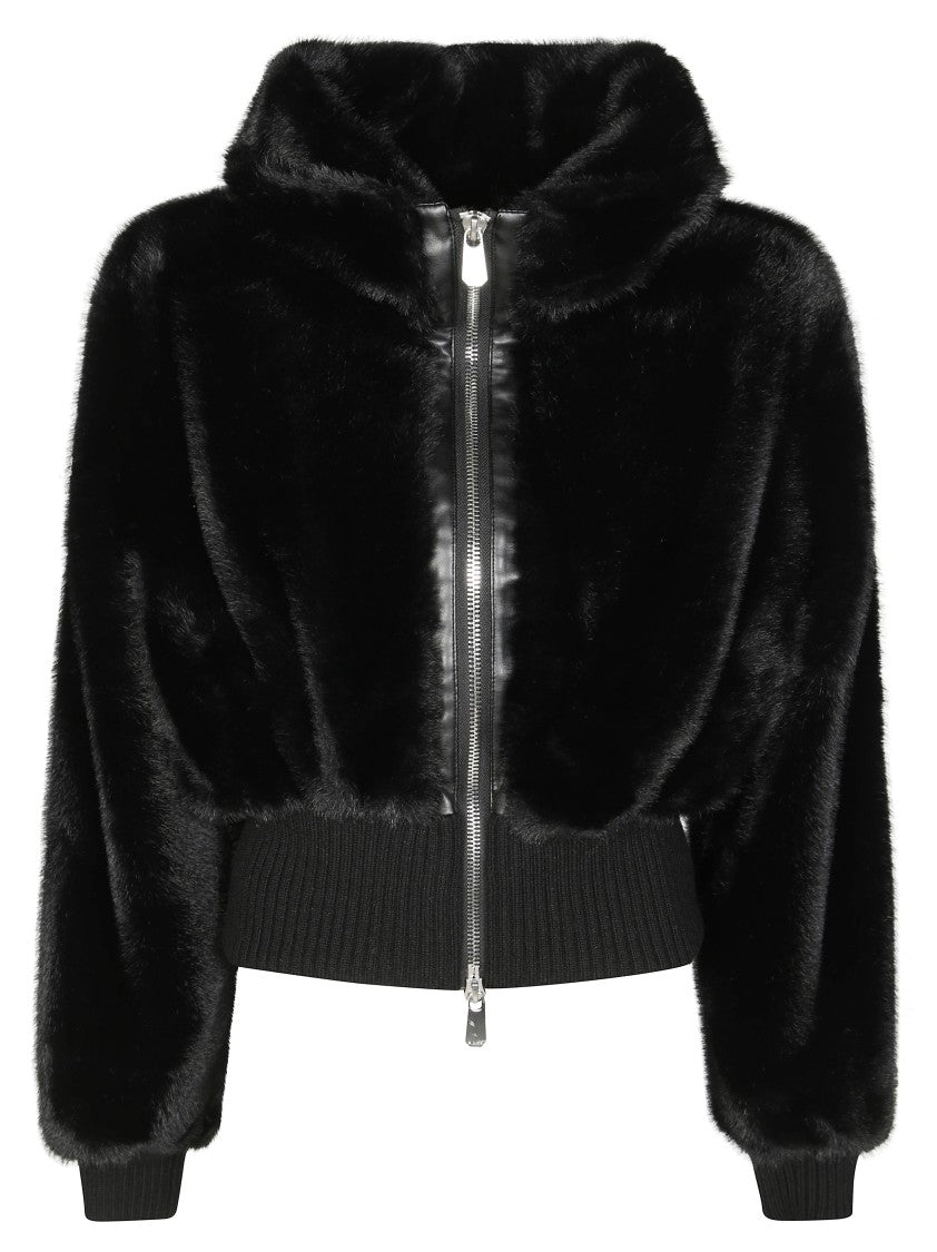 Pinko Bagels Faux Fur Bomber Jacket