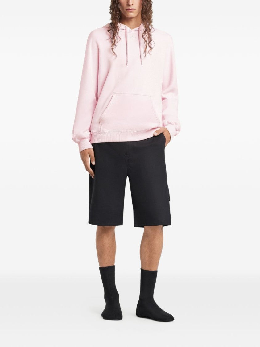 Courrèges Pink Silk And Nylon Knit Hoodies