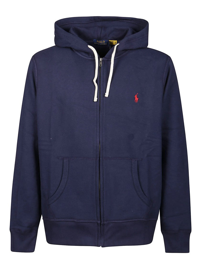 Polo Ralph Lauren Deep Blue Full-Zip Hoodie With Embroidered Logo