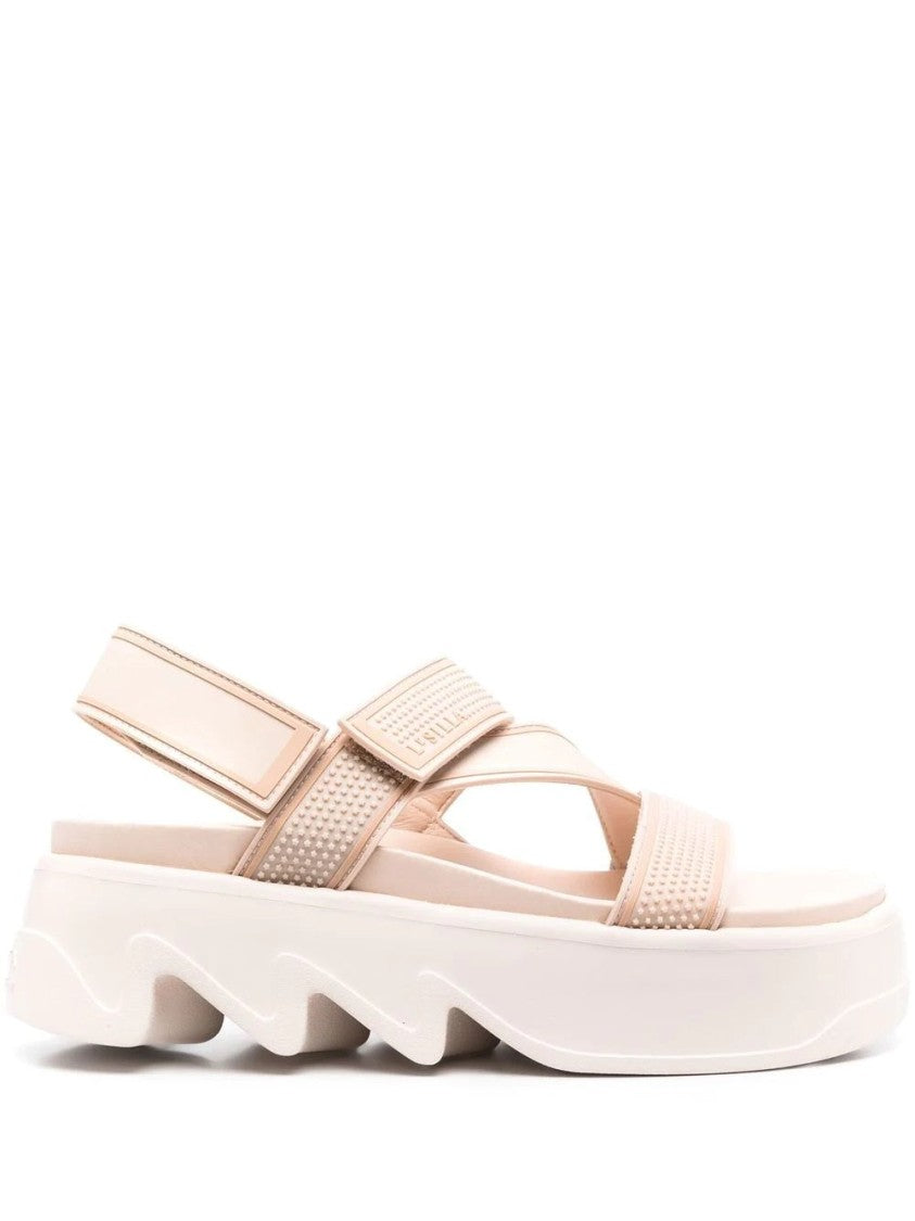 Le Silla Beige Poolside Textured Sculpted Sole Sandals
