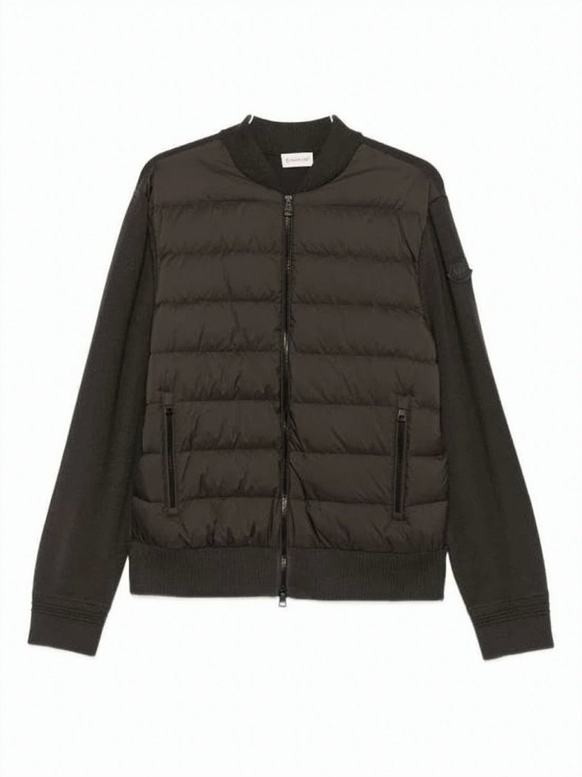 Moncler Quilted Wool And Padded Zip-Up Cardigan