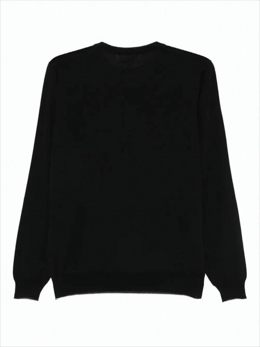 Lardini Classic Crew Neck Sweater In 100% Wool