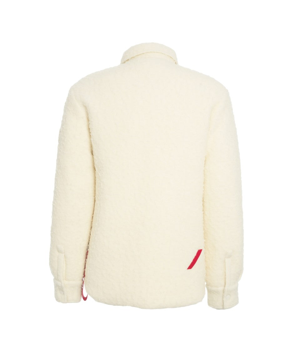 After Label Structured Teddy Overshirt With Classic Collar And Dual Pockets