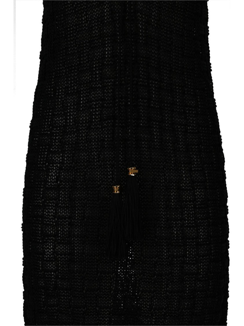 Elisabetta Franchi Sleeveless Open Weave Knit Dress