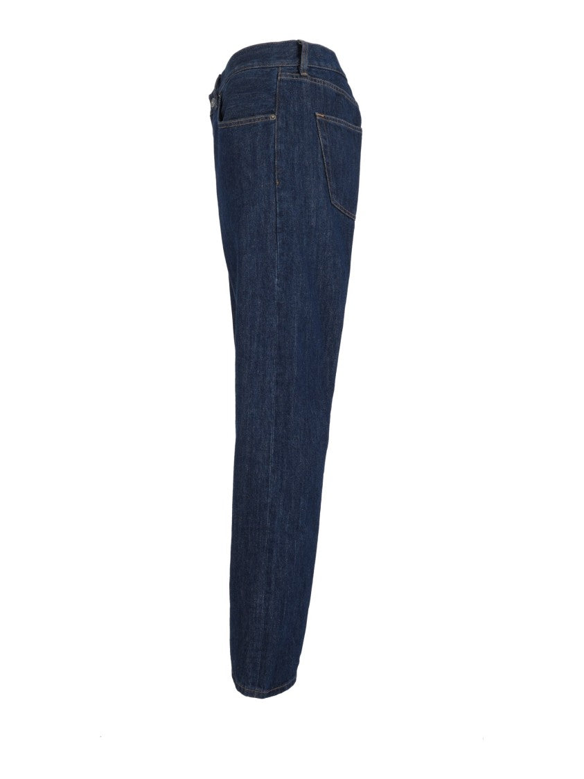 Dondup Classic Straight-Leg Indigo Blue Jeans With Five-Pocket Design