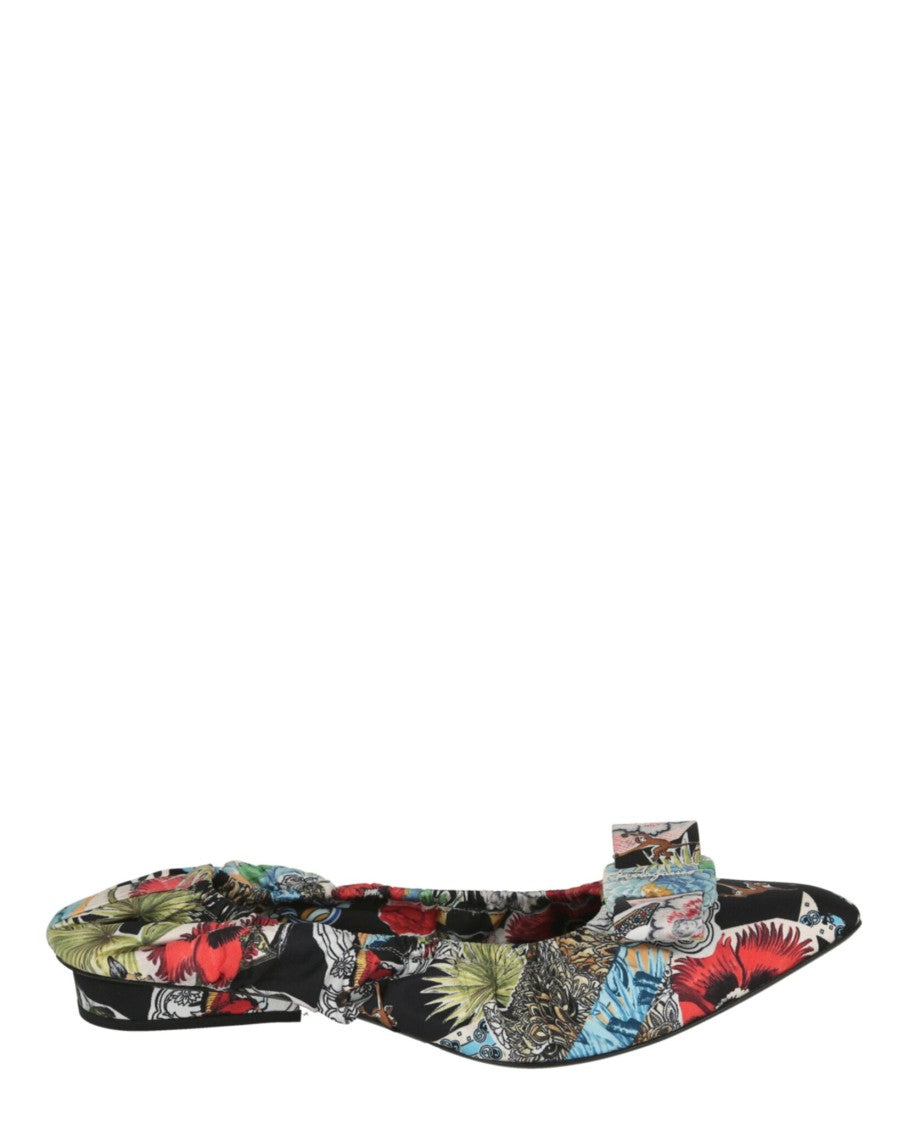 Ferragamo Viva Ruff Printed Ballet Flats