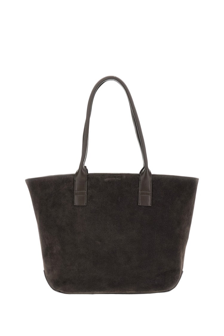 Hogan Small Suede Leather Tote Bag With Embossed Address Logo