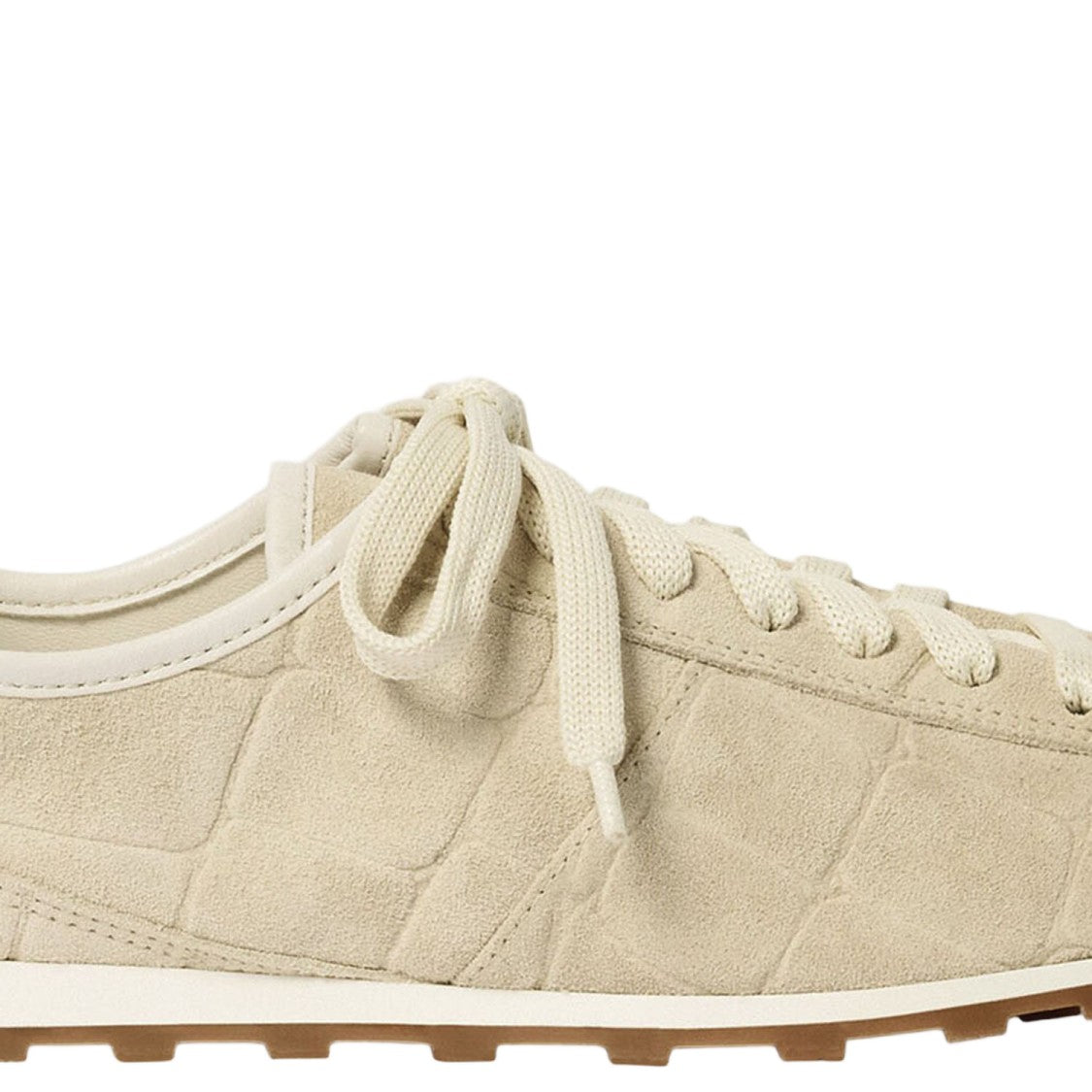 Jacquemus Ivory Suede Animal Print Sneakers