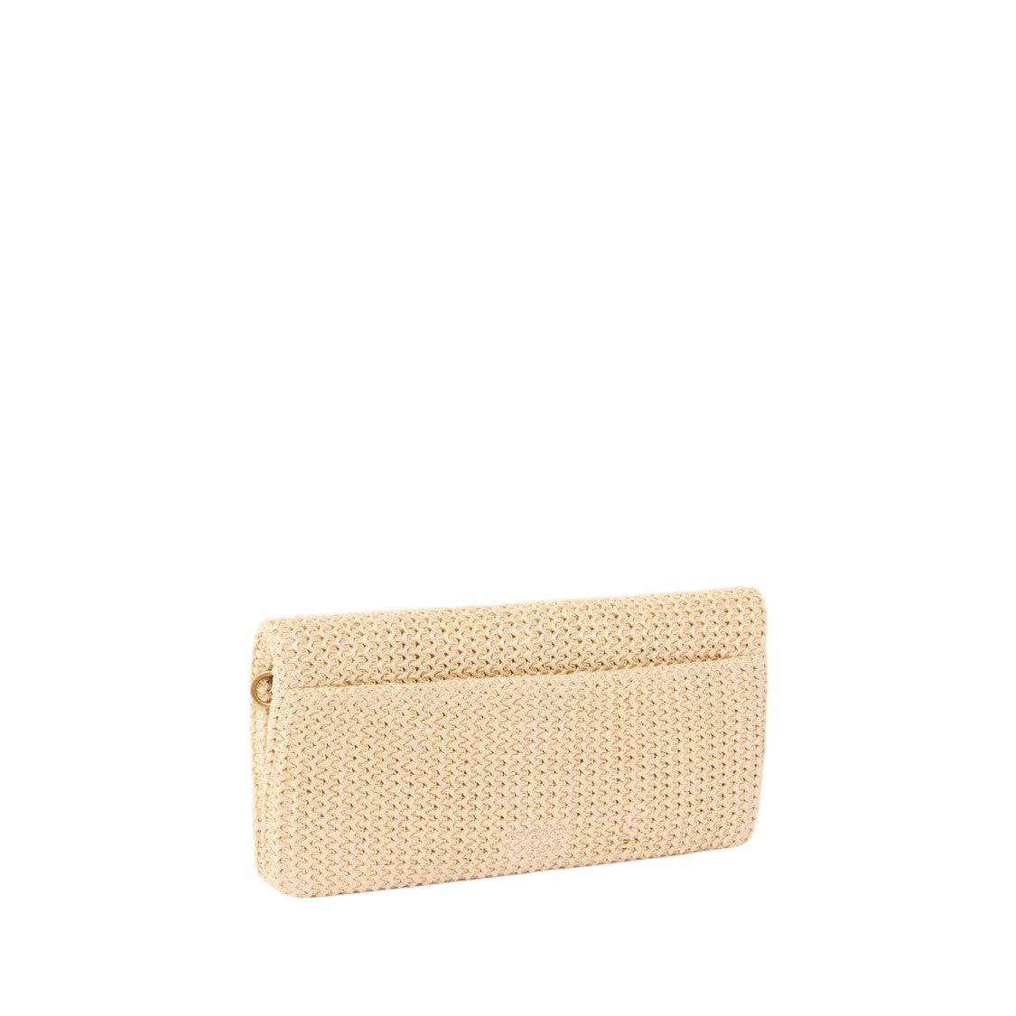 Pinko Rectangular Raffia Bag With Gold-Tone Logo Detail