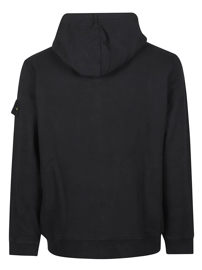 Stone Island Black Minimalist Hooded Full-Zip Cotton Sweatshirt
