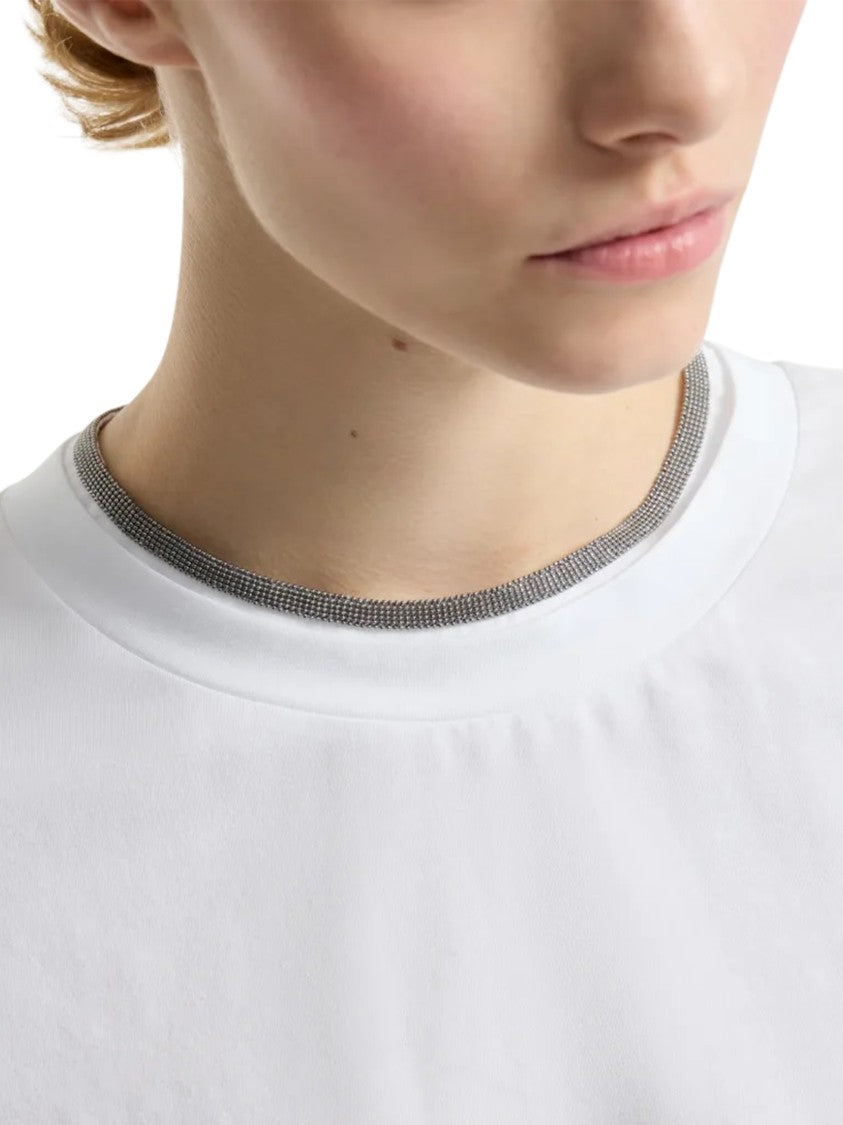 Brunello Cucinelli Relaxed Fit T-Shirt With Metallic Trim
