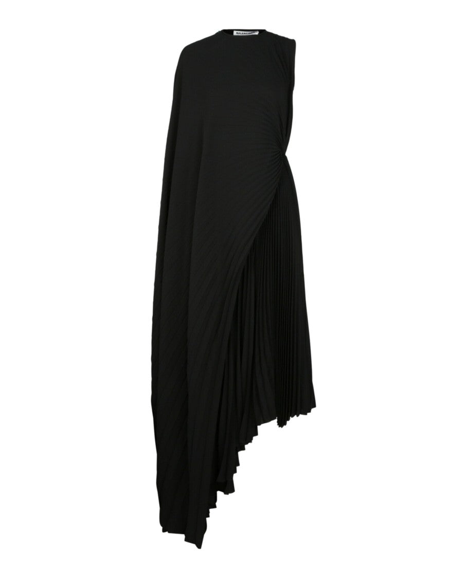 Balenciaga Asymmetric Pleated Draped Dress