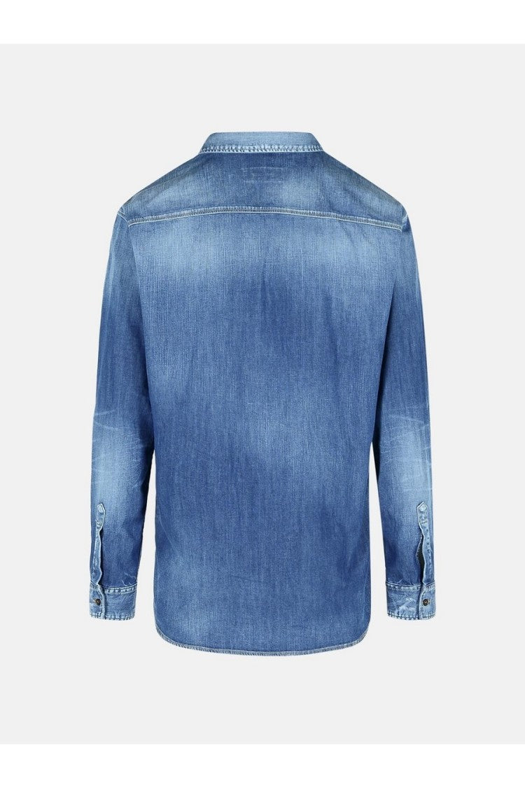 Dsquared2 Light Blue Relax Dan Worker Pocket Denim Shirt