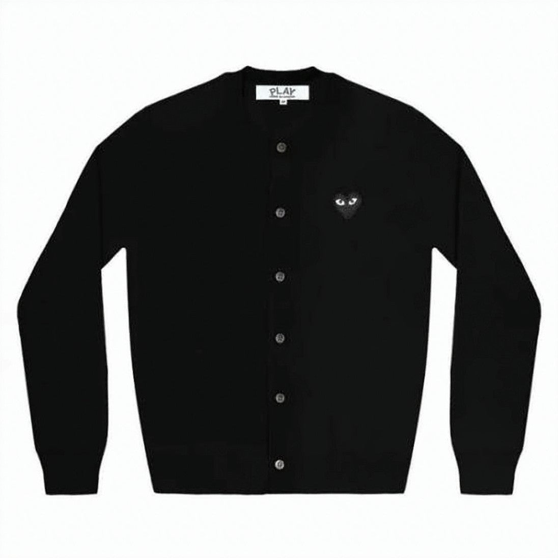 Comme Des Garçons Button-Up Wool Cardigan With Heart Logo Detail