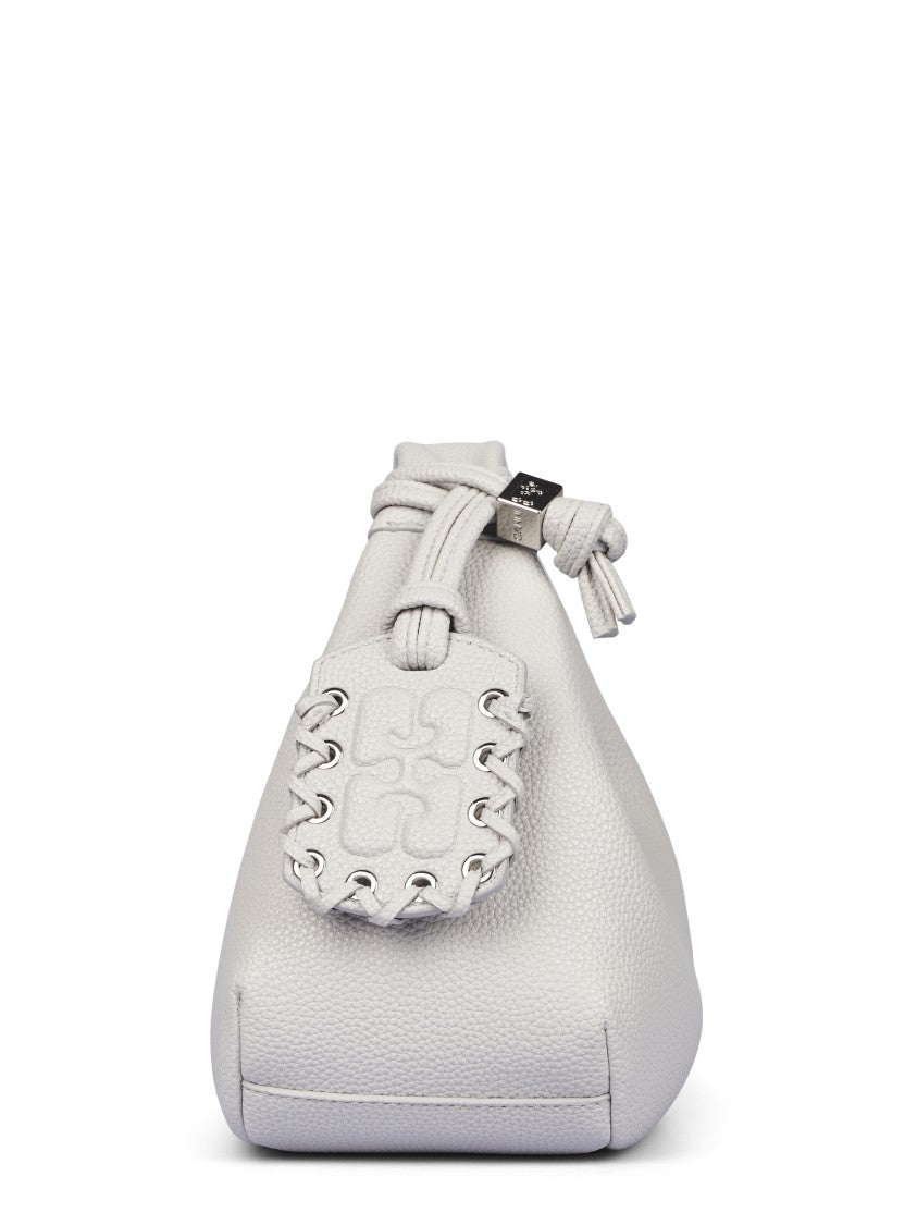 Ganni Pebbled Structured Braided Handle Shoulder Bag