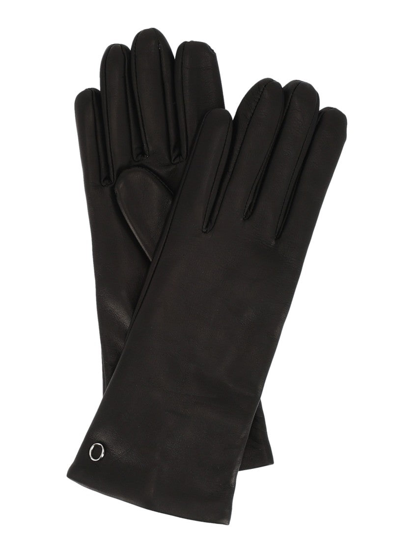 Claudio Orciani Black Nappa Flake Lambskin Leather Gloves