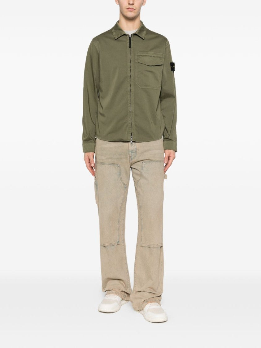Stone Island Military Green Regular Fit Shirt