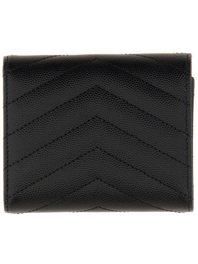 Saint Laurent Cassandre Matelassé Chevron Quilted Leather Wallet