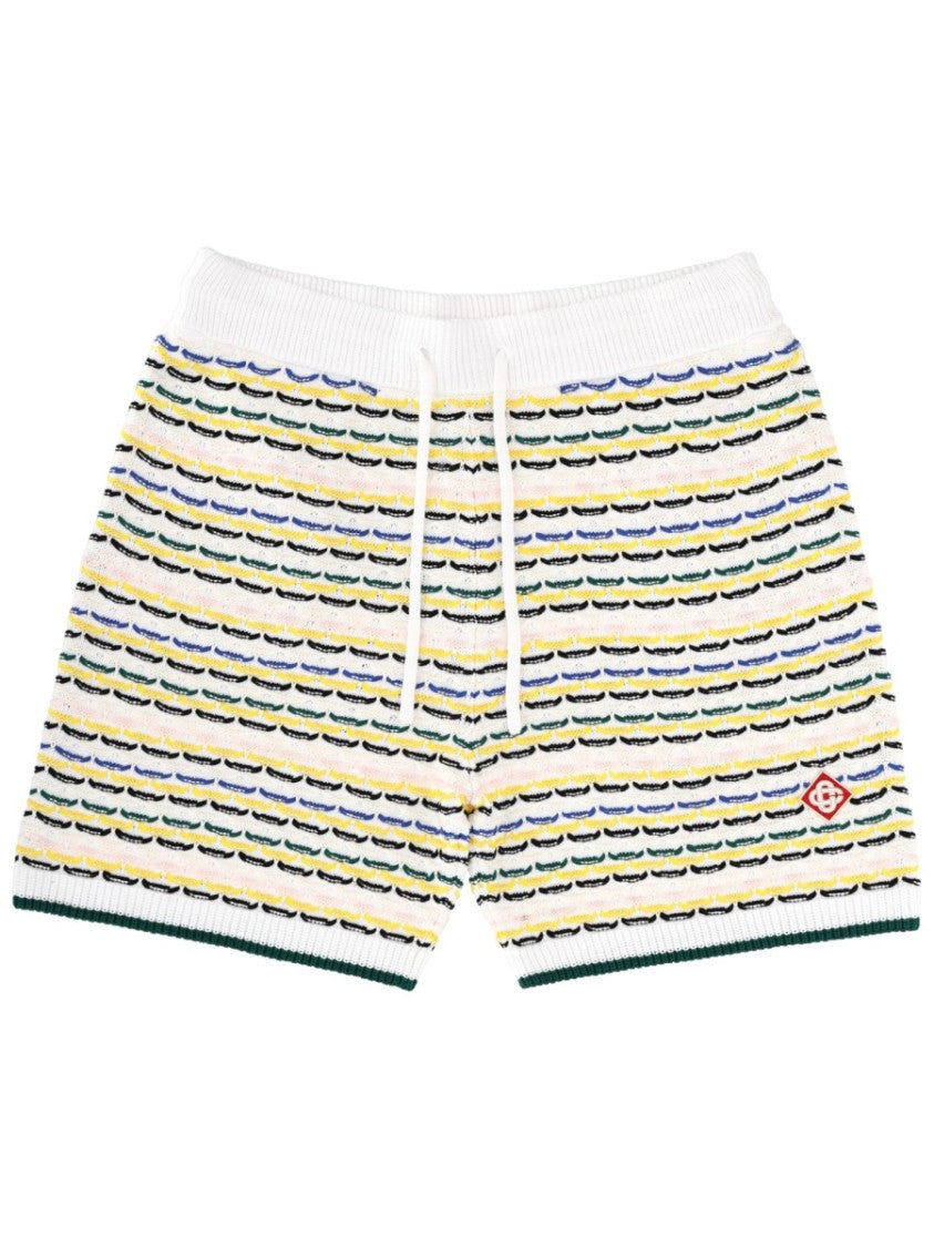 Casablanca Textured Cotton Drawstring Shorts