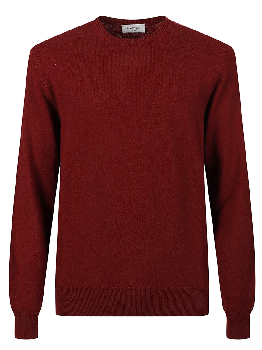 Piacenza Cashmere Fine Knit Cashmere Crewneck Sweater In Deep Burgundy