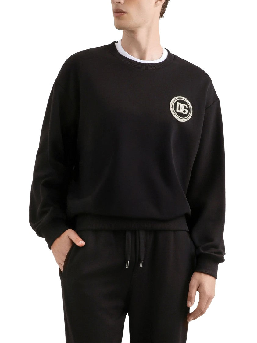 Dolce & Gabbana Crewneck Knit Sweatshirt With Ribbed Cuffs