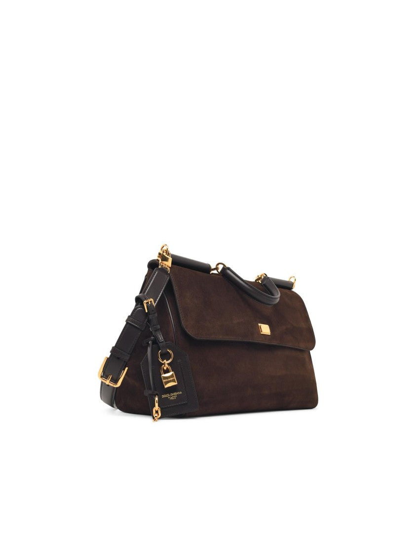 Dolce & Gabbana Dark Brown My Sicily Suede Maxi Bag