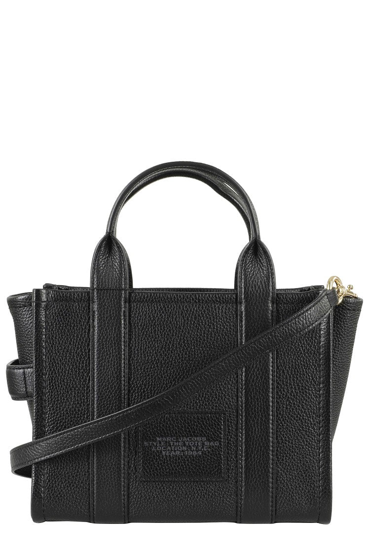Marc Jacobs Black The Small Leather Embossed Logo Tote Bag