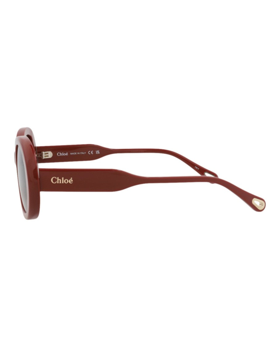 Chloé Round-Frame Sunglasses With Saddle Nose Bridge