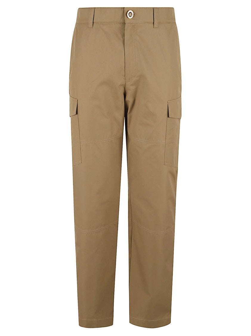 Versace Panelled Cargo Trousers With Topstitching Detail