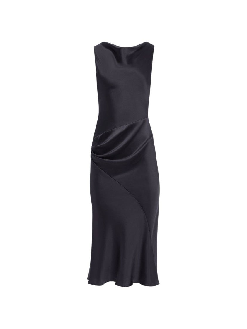 Nina Ricci Fitted Midi Dress With Draped Waist And Cowl Back Design