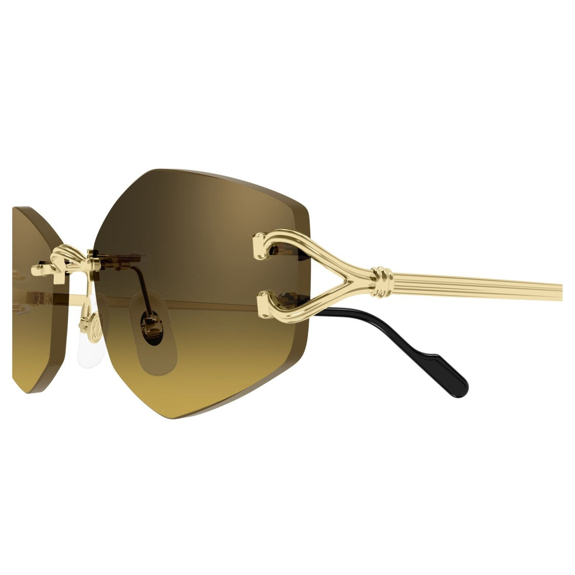 Cartier Rimless Sunglasses With Brown Gradient Lenses