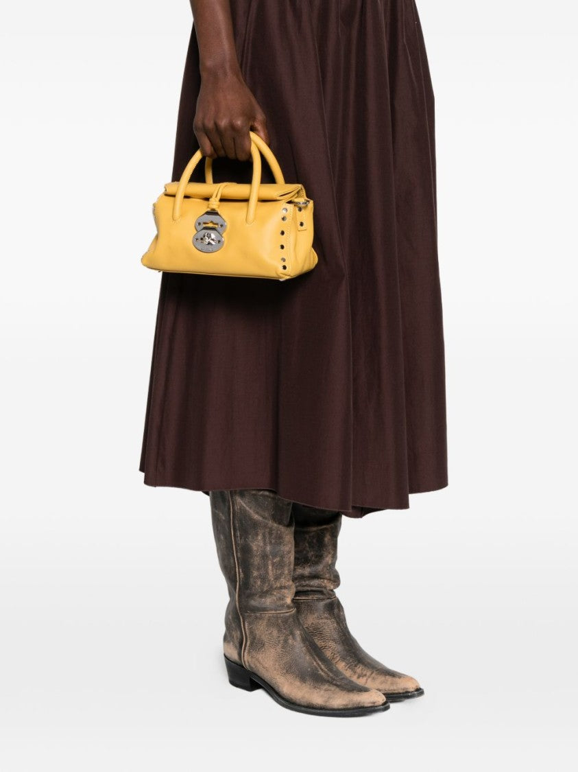 Zanellato Rectangular Yellow Calf Leather Handbag