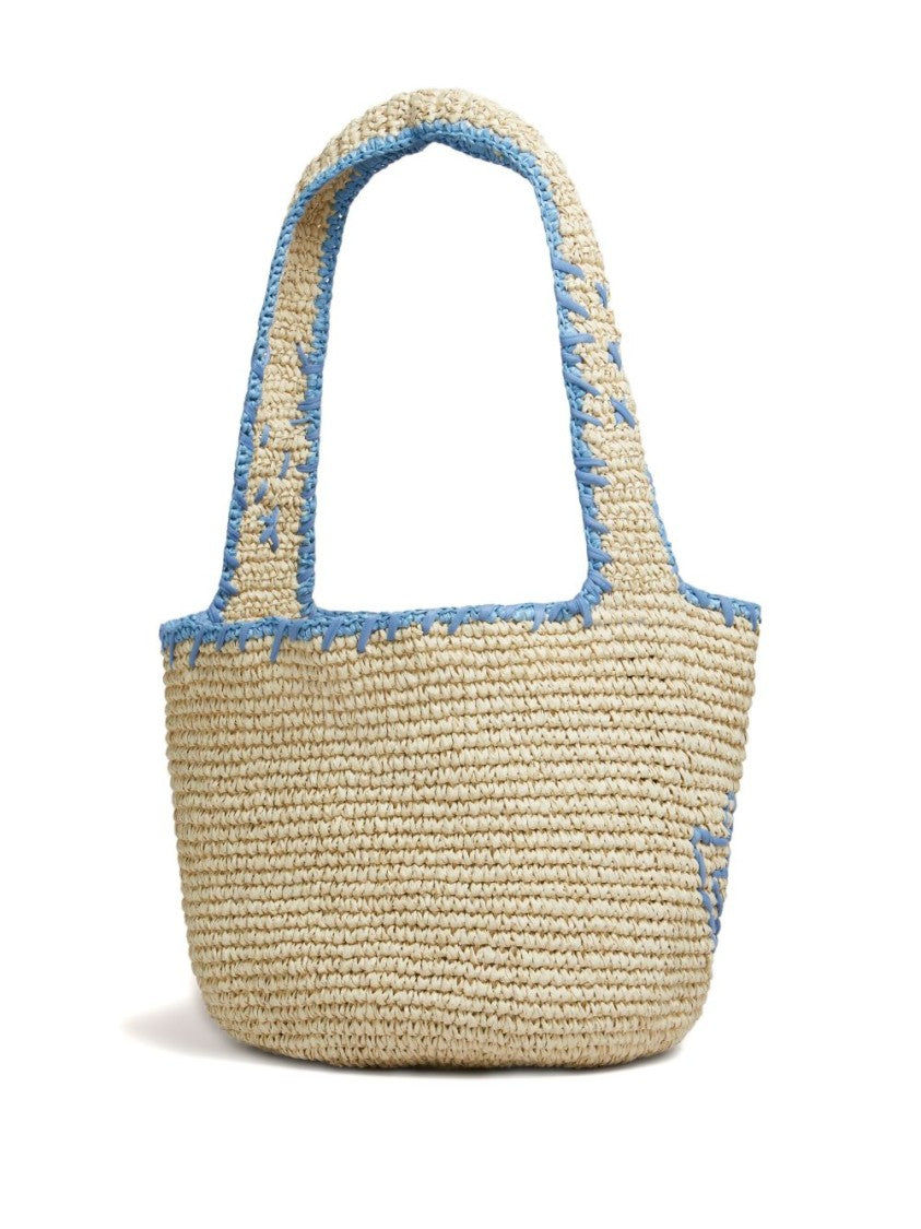 Marni Natural Woven Paper Shoulder Bag