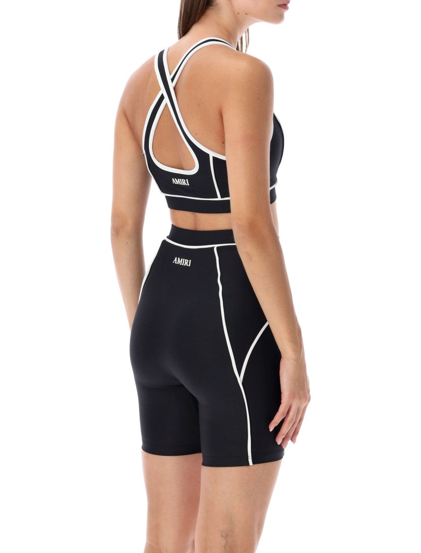 Amiri Pleated Active Bra Contrast Piping Active Bra