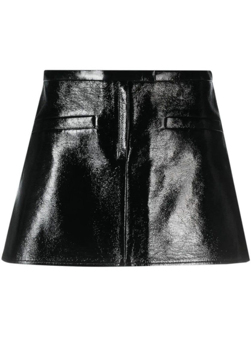 Courrèges Double Slits Vinyl Mini Skirt