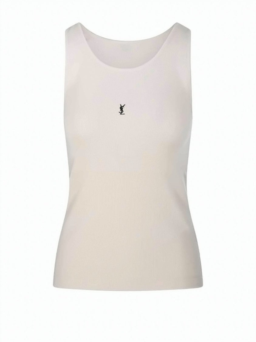 Saint Laurent Ribbed Fitted Tank Top