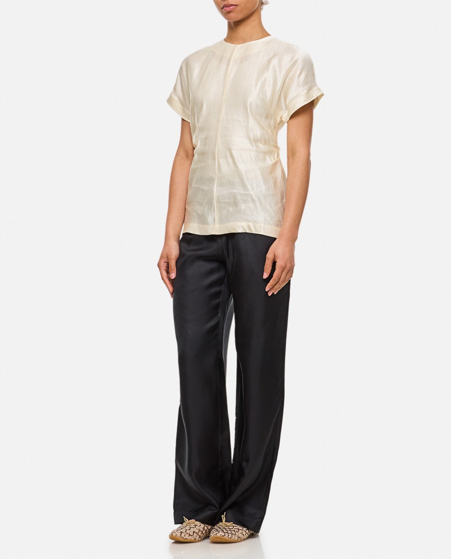 Loulou Studio Fitted Short-Sleeved Blouse