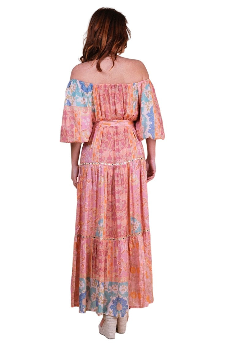 Miss June Martina Long Dress Peach