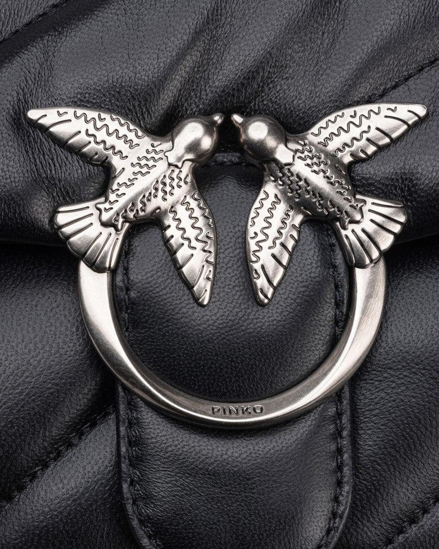 Pinko Love Bag Puff In Black/Old Silver