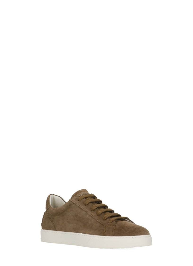 Tod's Brown Suede Rear Relief Logo Sneakers