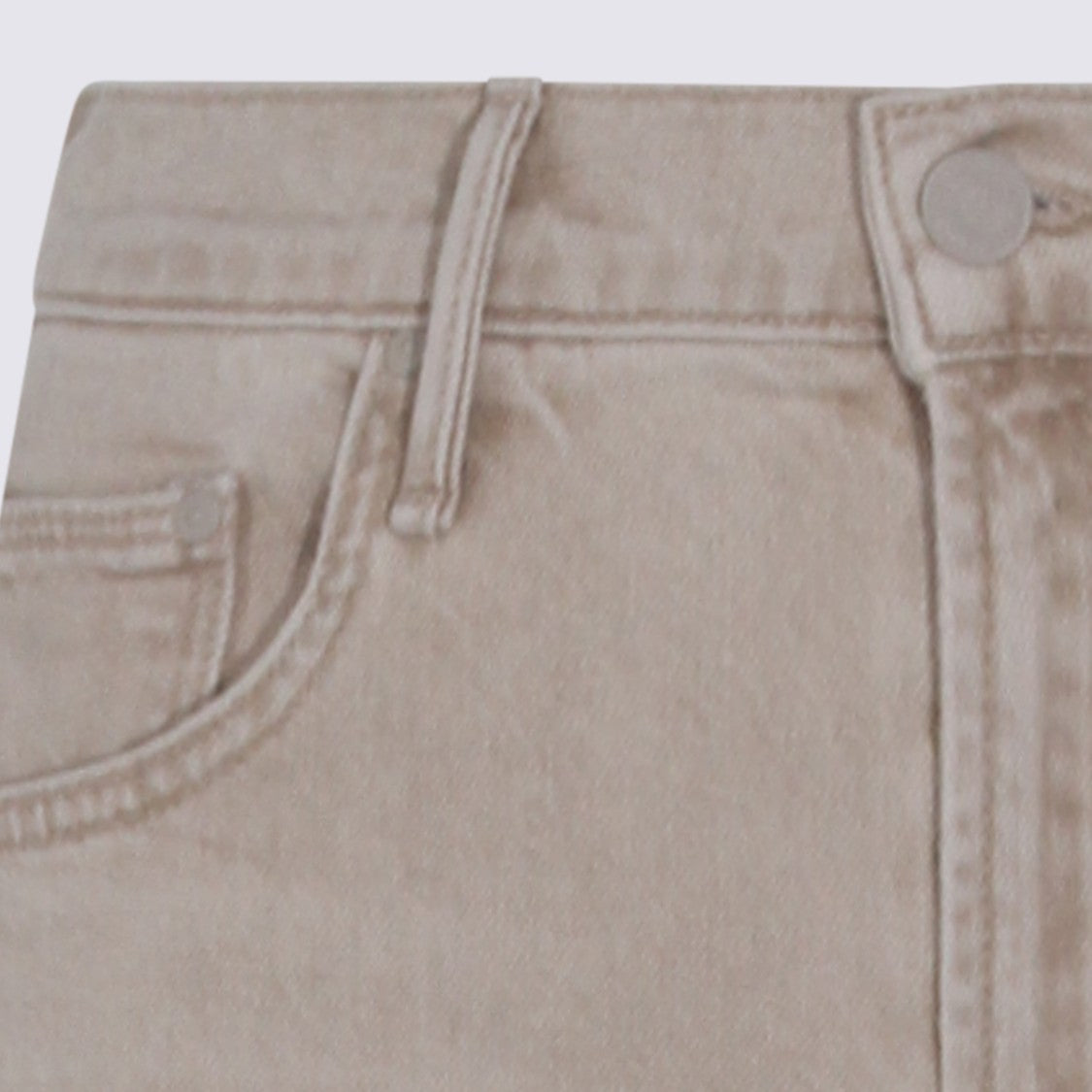 Mother Straight-Leg Beige Jeans With
