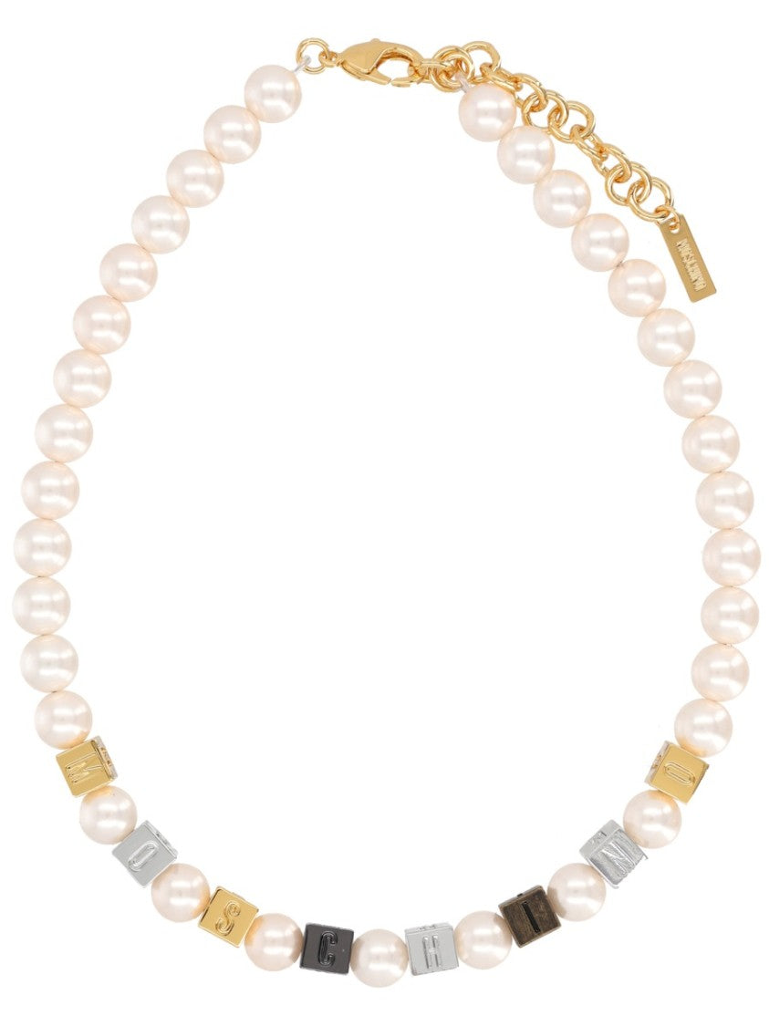 Moschino Moschino Pearl Gold Toned Necklace