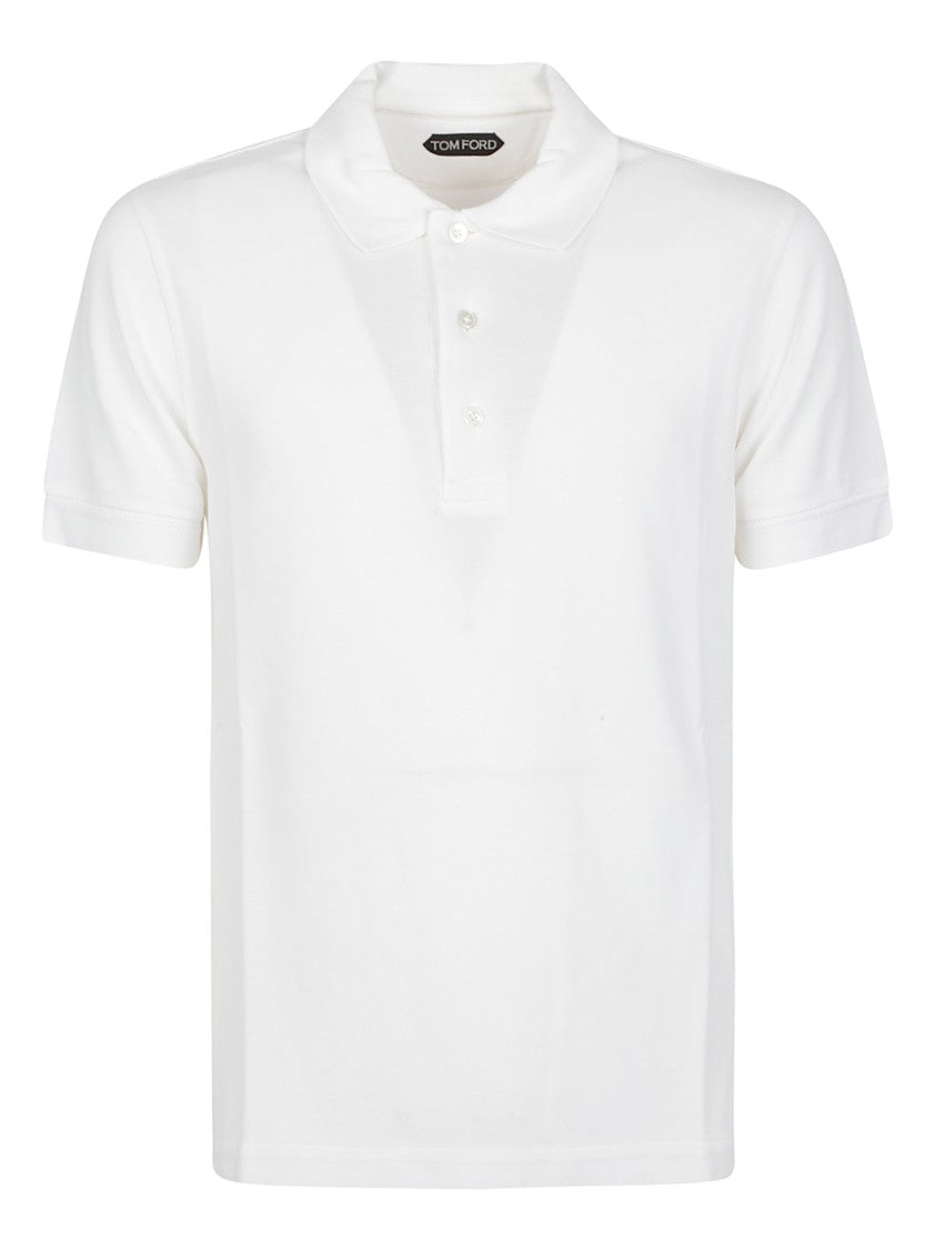 Tom Ford Minimalist White Lyocell Blend Polo Shirt