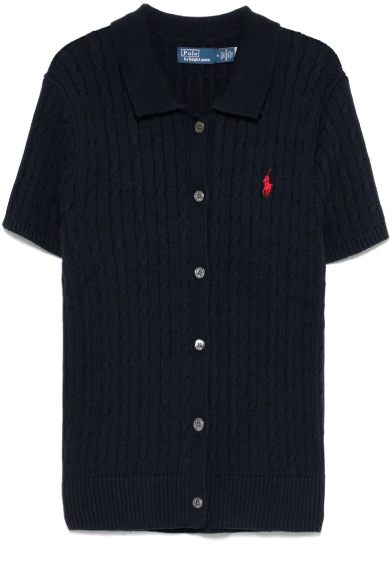 Polo Ralph Lauren Textured Cable Knit Short Sleeve Cardigan