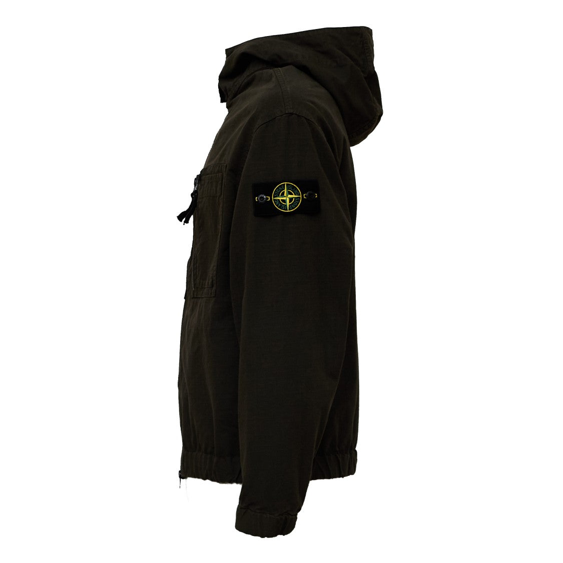 Stone Island Hooded Overshirt In Organic Ripstop Cotton With Functional Pockets