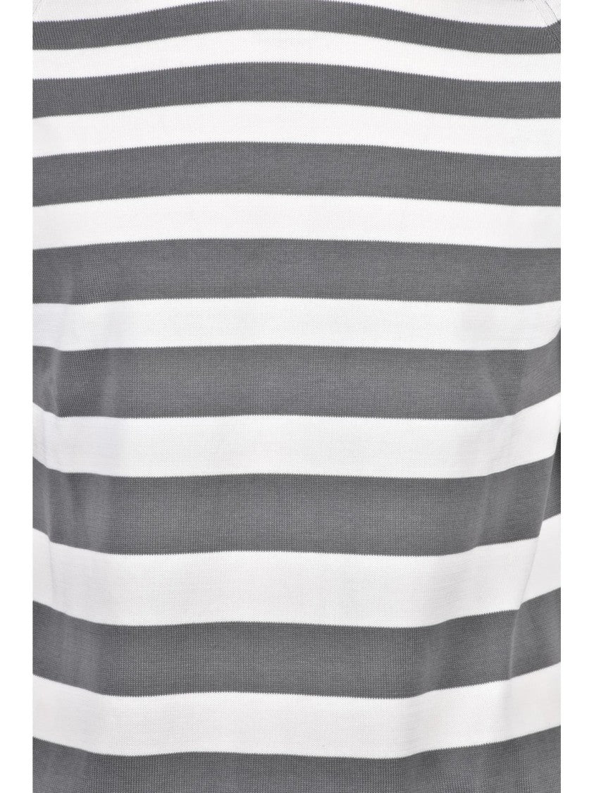 Drumohr Raglan Crewneck - White/Grey