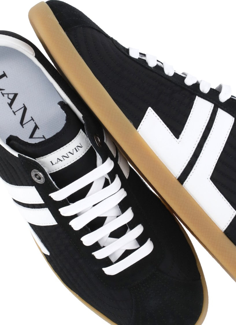 Lanvin Bold White-Detailed Lanvin Sneakers With Ivory Suede Tip