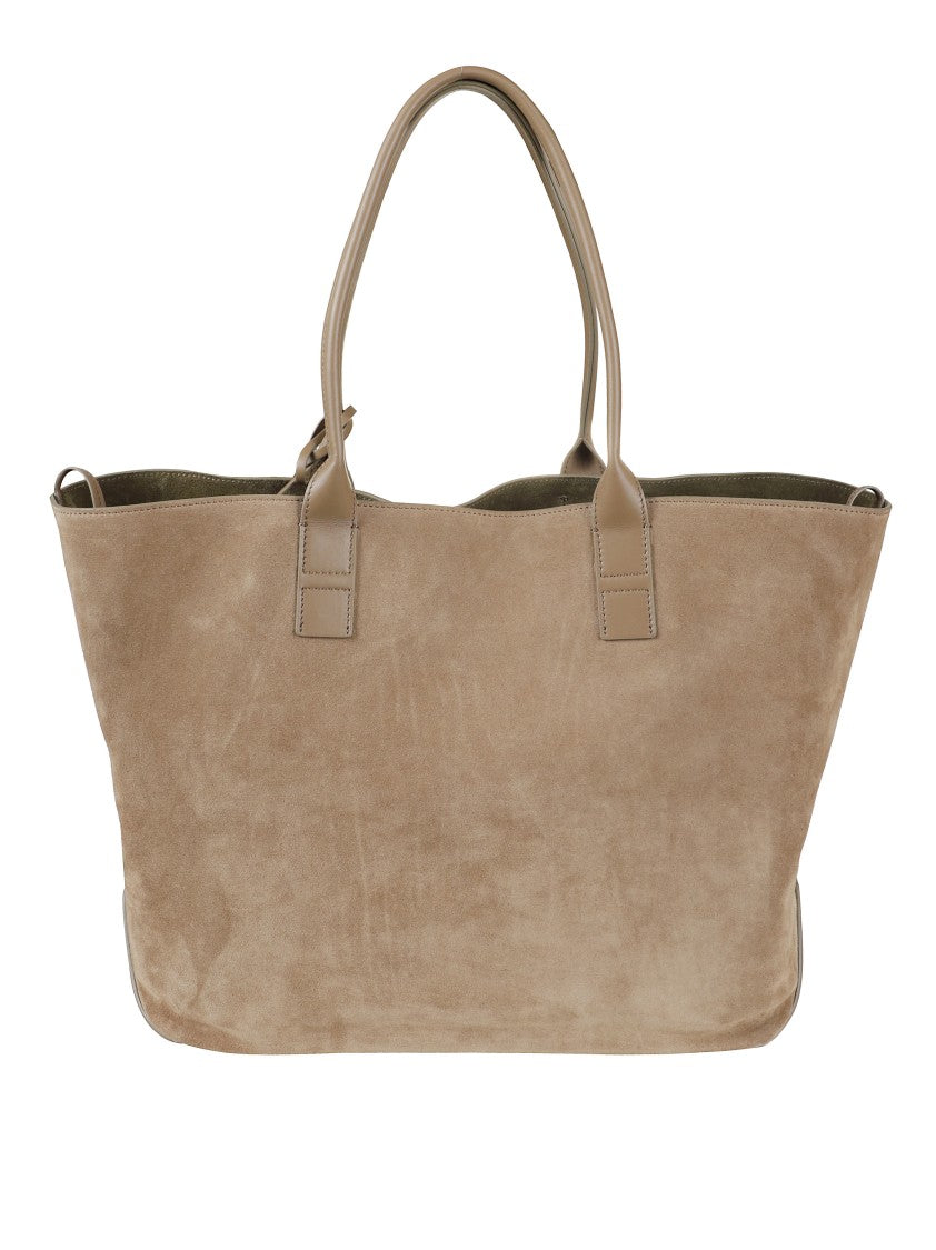 Hogan Spacious Suede Tote Bag With Embossed Branding