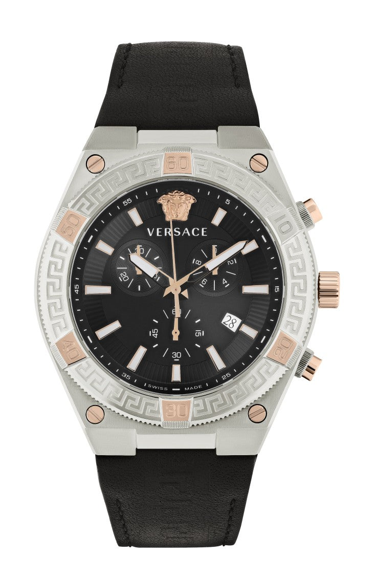 Versace V-Sporty Greca Leather Watch
